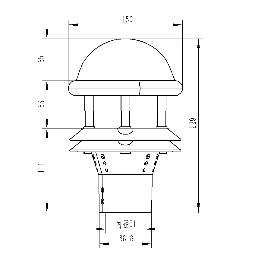 红外雨量传感器产品尺寸图